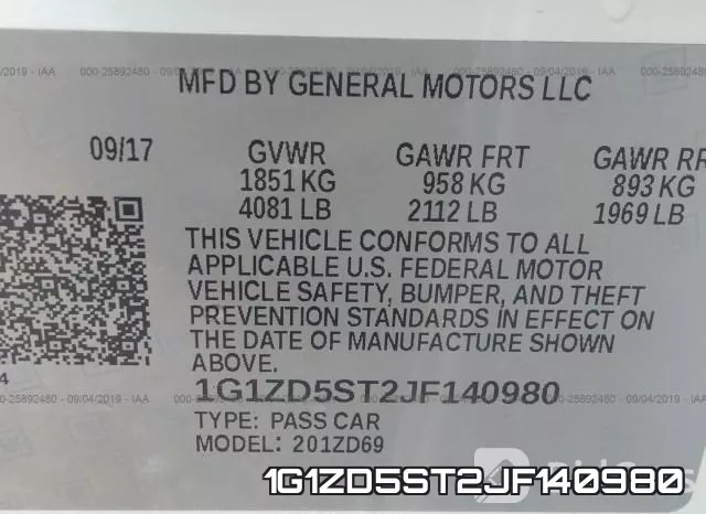 1G1ZD5ST2JF140980 фото 10