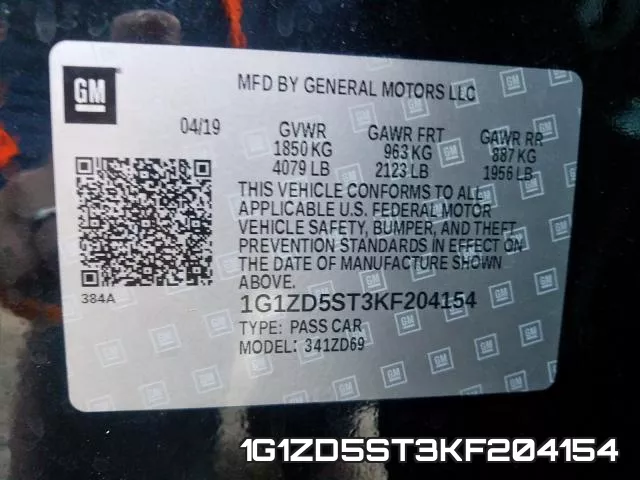 1G1ZD5ST3KF204154 фото 2