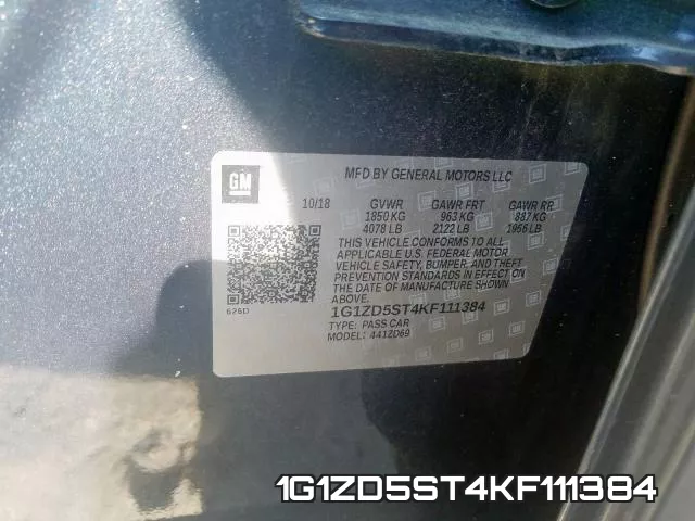 1G1ZD5ST4KF111384 фото 2