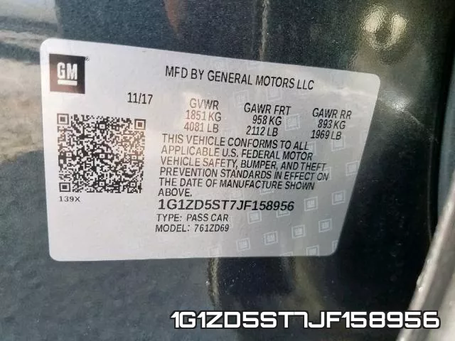 1G1ZD5ST7JF158956 фото 2