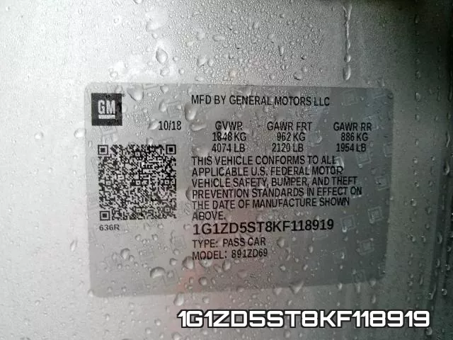 1G1ZD5ST8KF118919 фото 2