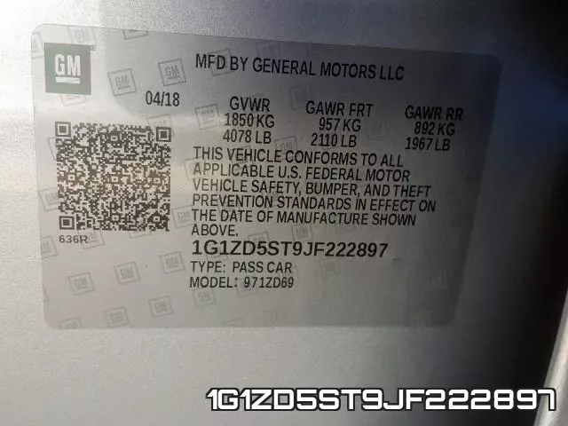 1G1ZD5ST9JF222897 фото 2