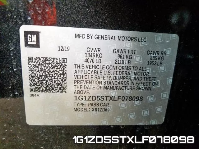 1G1ZD5STXLF078098 фото 2