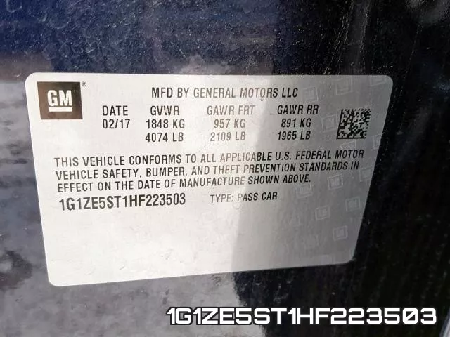 1G1ZE5ST1HF223503 фото 2