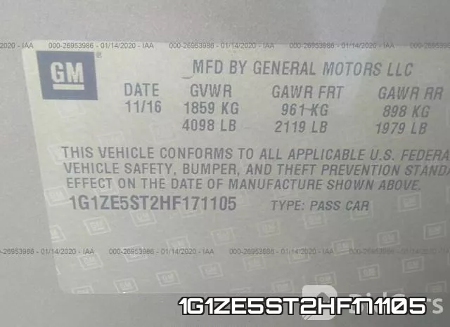 1G1ZE5ST2HF171105 фото 10
