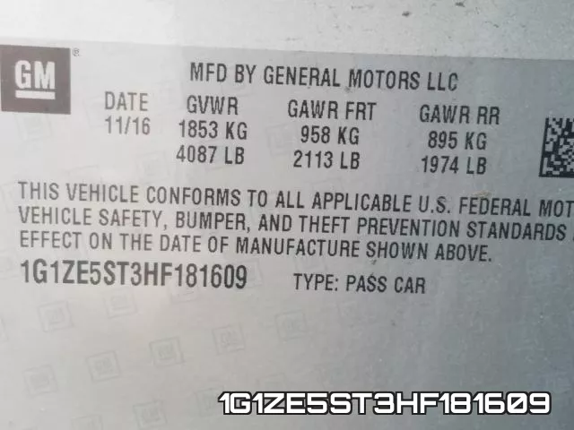 1G1ZE5ST3HF181609 фото 2