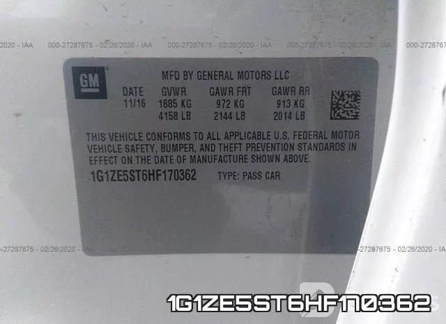 1G1ZE5ST6HF170362 фото 10