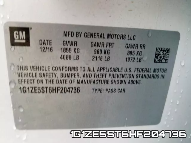 1G1ZE5ST6HF204736 фото 2