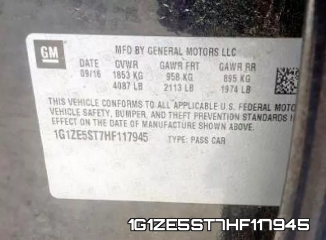 1G1ZE5ST7HF117945 фото 2
