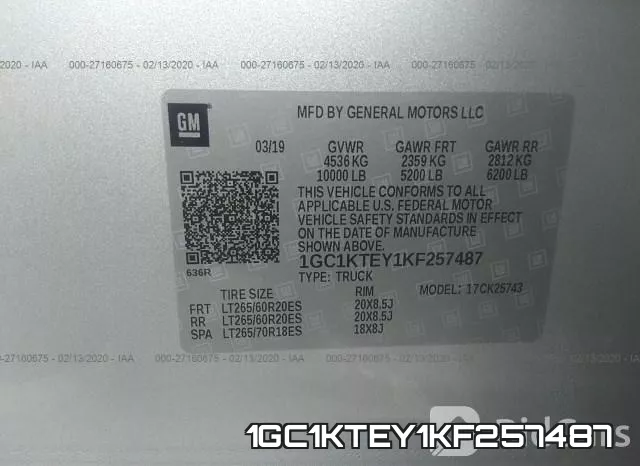 1GC1KTEY1KF257487 фото 10