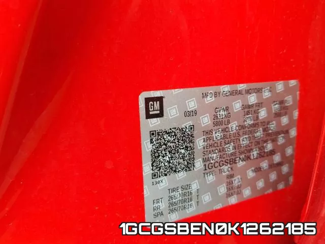 1GCGSBEN0K1262185 фото 2