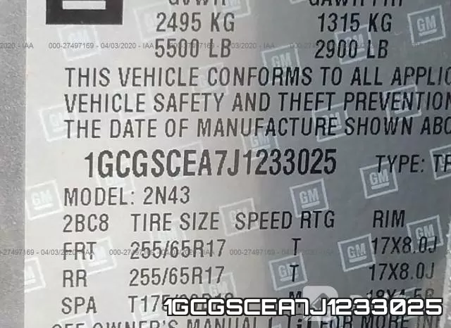 1GCGSCEA7J1233025 фото 10