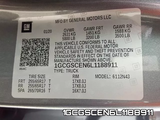 1GCGSCEN6L1188911 фото 2
