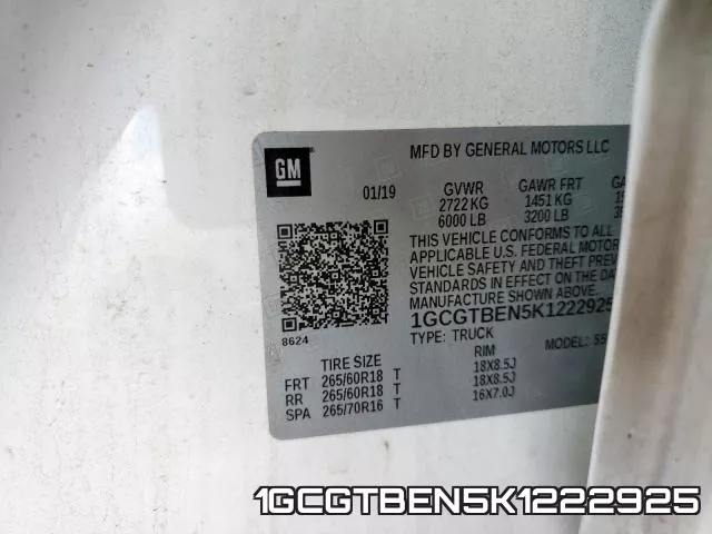 1GCGTBEN5K1222925 фото 2