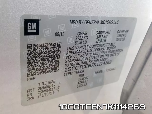 1GCGTCEN7K1114263 фото 2