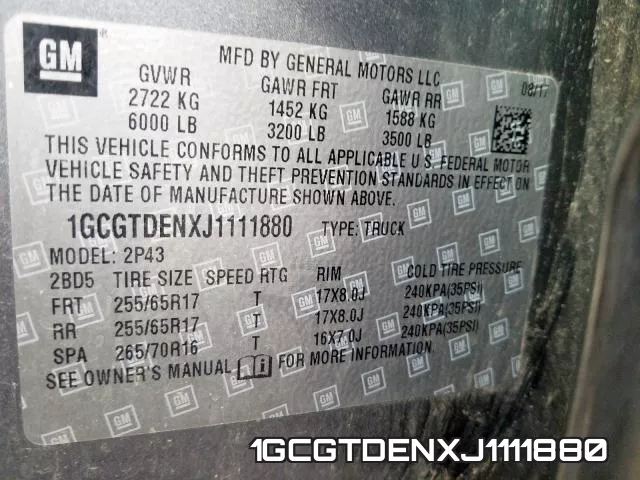 1GCGTDENXJ1111880 фото 2