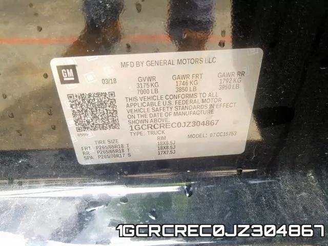 1GCRCREC0JZ304867 фото 2