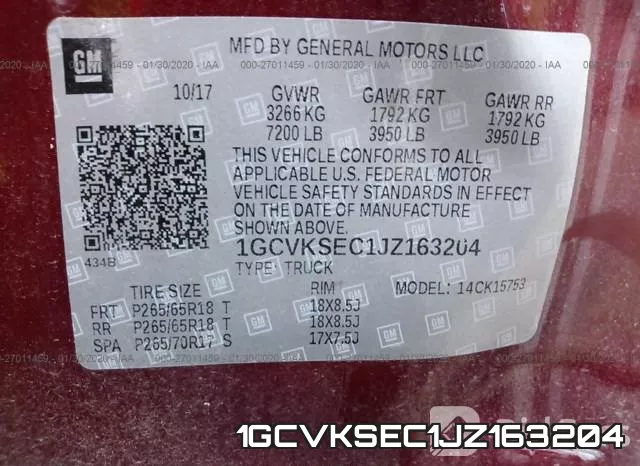 1GCVKSEC1JZ163204 фото 10