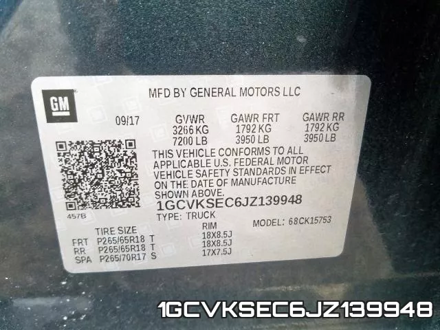 1GCVKSEC6JZ139948 фото 2