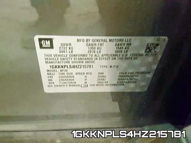 1GKKNPLS4HZ215781 фото 2