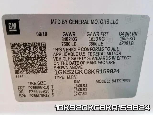 1GKS2GKC8KR159824 фото 2