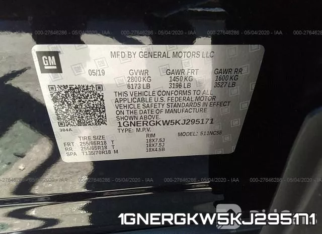 1GNERGKW5KJ295171 фото 10