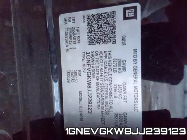 1GNEVGKW8JJ239123 фото 2