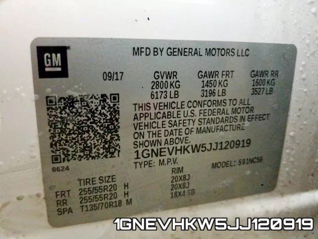 1GNEVHKW5JJ120919 фото 2