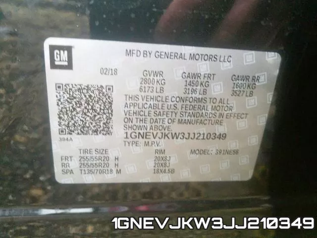 1GNEVJKW3JJ210349 фото 2