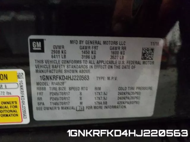 1GNKRFKD4HJ220563 фото 2