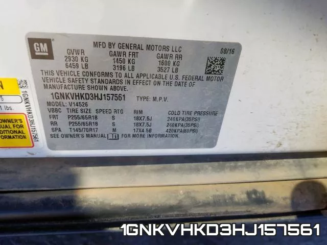 1GNKVHKD3HJ157561 фото 2