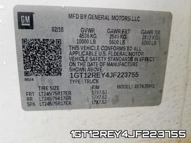 1GT12REY4JF223755 фото 2