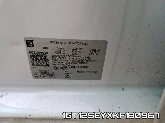 1GT12SEYXKF180967 фото 2