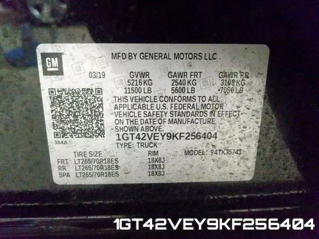 1GT42VEY9KF256404 фото 2