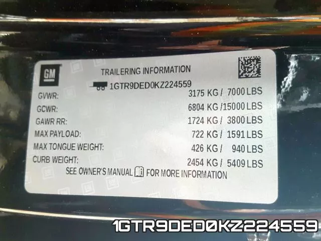 1GTR9DED0KZ224559 фото 2