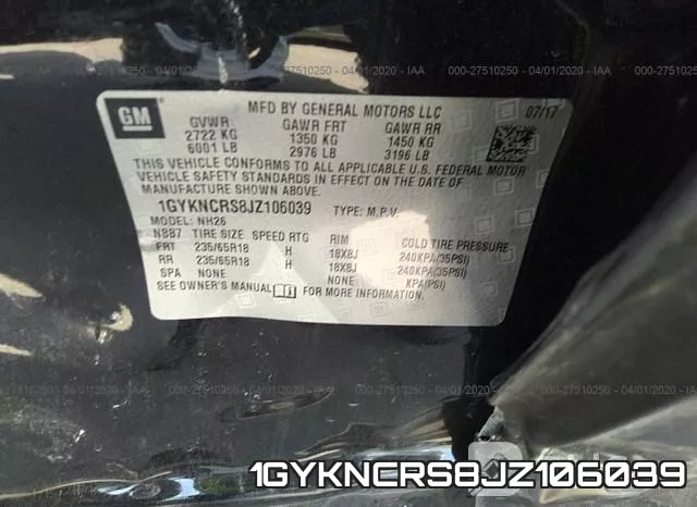 1GYKNCRS8JZ106039 фото 10