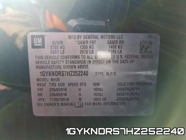 1GYKNDRS7HZ252240 фото 2
