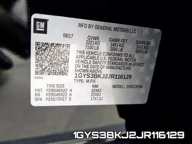 1GYS3BKJ2JR116129 фото 2