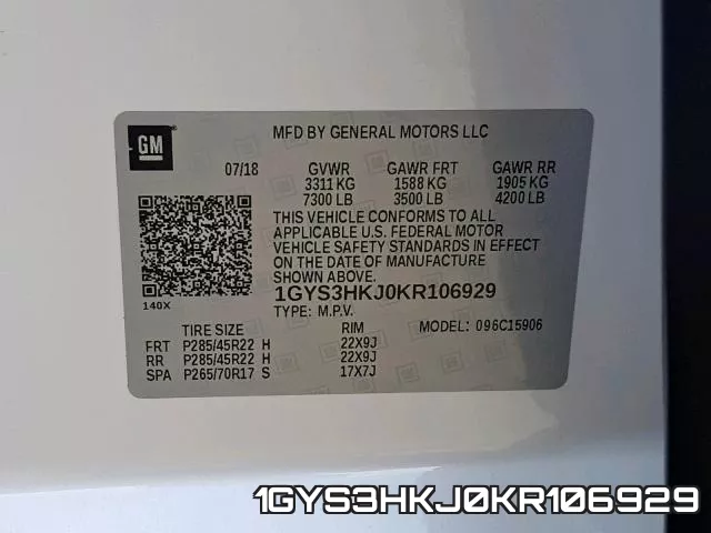 1GYS3HKJ0KR106929 фото 2