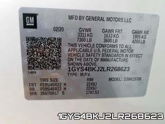 1GYS4BKJ2LR268623 фото 2