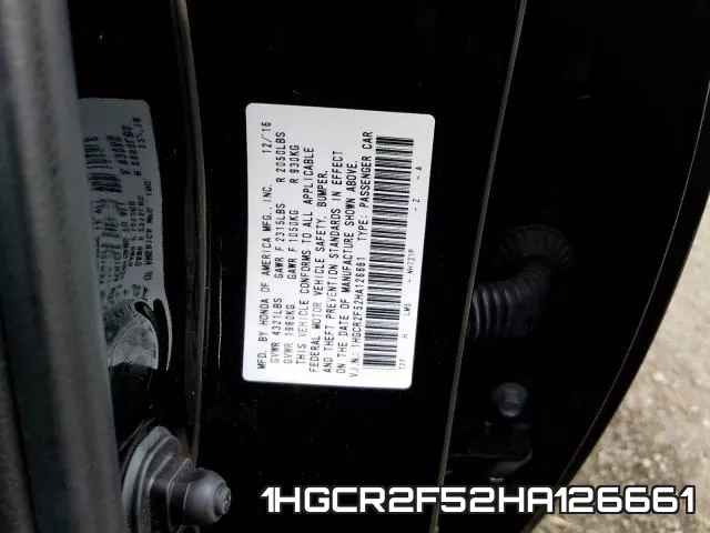 1HGCR2F52HA126661 фото 2