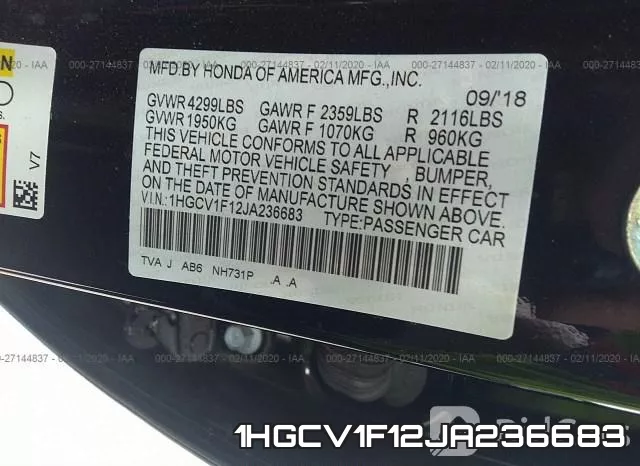 1HGCV1F12JA236683 фото 10