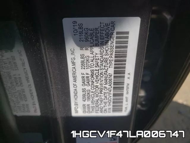 1HGCV1F47LA006747 фото 2