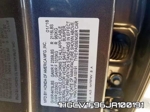 1HGCV1F96JA100191 фото 2