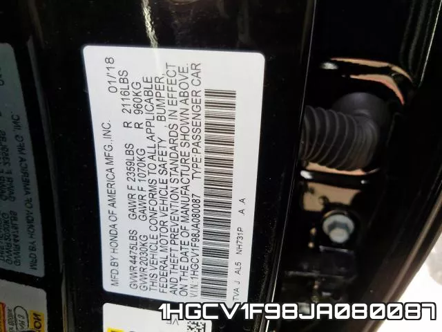 1HGCV1F98JA080087 фото 2