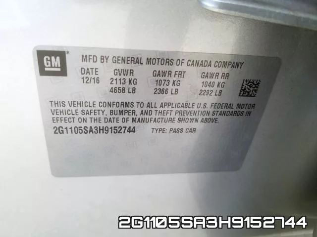 2G1105SA3H9152744 фото 2