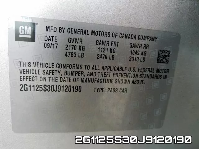 2G1125S30J9120190 фото 2
