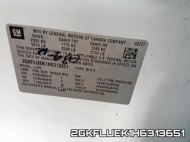 2GKFLUEK1H6313651 фото 2