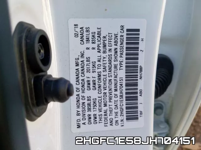 2HGFC1E58JH704151 фото 2