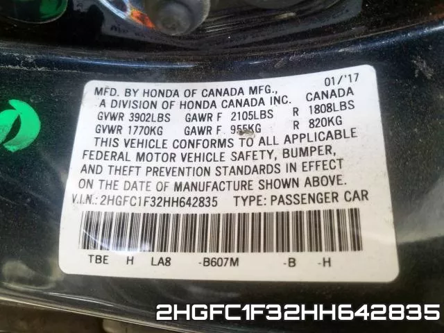 2HGFC1F32HH642835 фото 2